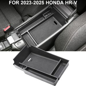 For 2023-2026 H Onda HR-V Car Black Armrest Storage Box Organize Tray Accessories