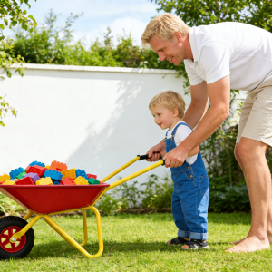 Children’s Metal Wheelbarrow, Maximum Load Capacity 33LBS,children’s Heavy Wheelbarrow, Metal Structure Wheelbarrow, Steel Tray, Can Be Used In Gardens, Loading Leaves, Soil, Sand, Etc. Red