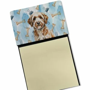 Lagotto Romagnolo Coworker Watercolor Sticky Note Holder Refillable Dispenser Desk Accessory 3×3 Pad Gift