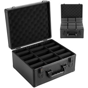 Graded Card Case 3 Row 180 PSA Slab Storage Box With Secure Lock, Baseball Sports Trading Cards Holder Collector With 12 Dividers, Key, Holds 120 SGC 100 BGS 520 Top Loaders & 999+ Loose Cards
