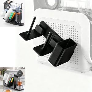 Slushie Machine Cup Organizer – 3-in-1 Side-Mounted Cup Organizer For Ninja Slushie Machine FS299 FS300 FS301 Side-Mounted Holder For Cups Lids & Straws Storage Cup Holder Ninja Slushy Accessones