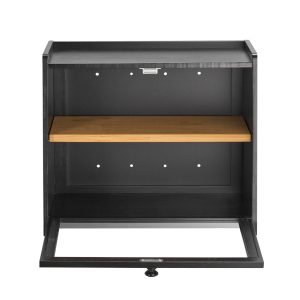 Double Layer Bread Box For Kitchen Counter Bamboo Storage Bread Container Black