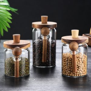 Glass Coffee Jars With Spoons, Candy Jars, Biscuit Jars, Storage Jars, Tea Jars