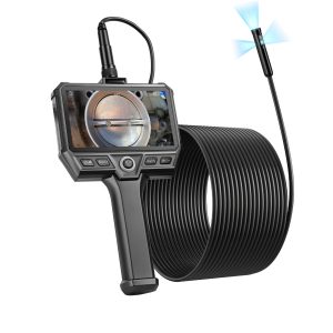 Triple Lens Endoscope With 32.8FT Newly Ultra-Rigid Cable, Industrial Borescope With Light, 5 HD IPS Screen, 8  2 Lights, 8X Zoom, 5000mAh, IP67 Waterproof Snake Camera For Auto, Plumbing