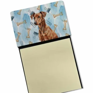 Red German Pinscher Coworker Watercolor Sticky Note Holder Refillable Dispenser Desk Accessory 3×3 Pad Gift